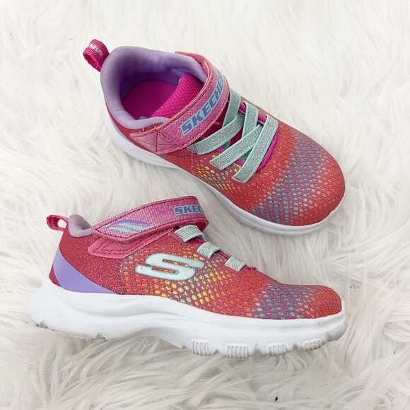 Skechers Toddler 7 Pink Purple Metallic Sneakers - Picture 1 of 8